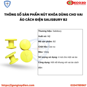 NÚT KHÓA DÙNG CHO VAI ÁO CÁCH ĐIỆN SALISBURY, bảo hộ eco3d, dụng cụ cách điện,