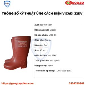 Ủng cách điện VICADI, bảo hộ eoc3d, dụng cụ cách điện,