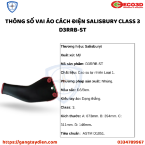 VAI ÁO CÁCH ĐIỆN SALISBURY, BẢO HỘ ECO3D, DỤNG CỤ CÁCH ĐIỆN,