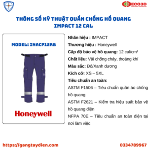 QUẦN CHỐNG HỒ QUANG IMPACT, bảo hộ eco3d, quần áo cách điện, salisbry,