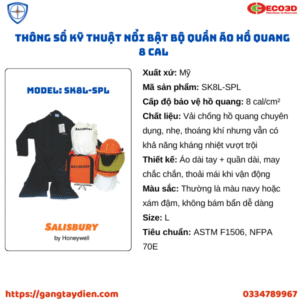 BỘ QUẦN ÁO HỒ QUANG 8 CAL, bảo hộ ECO3D, bộ quần áo hồ quang,