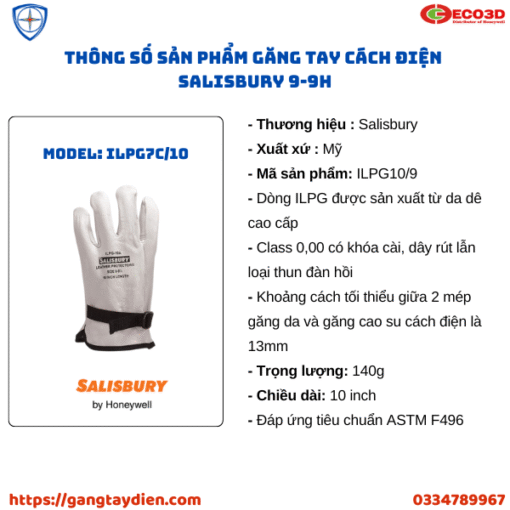 Găng tay cách điện Salisbury, bảo hộ eco3d, găng tay cách điện,