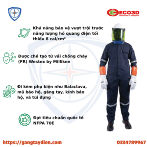 BỘ QUẦN ÁO CHỐNG HỒ QUANG ĐIỆN ARC FLASH, arc flash, quần áo chống hồ quang điện,