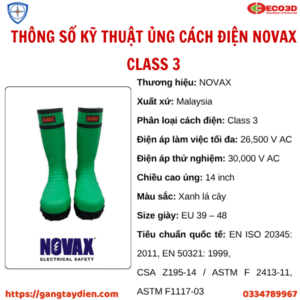 ủng cách điện, ủng cách điện novax, ủng cách điện novax class 3, ủng cách điện 22kv,