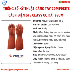 GĂNG TAY COMPOSITE CÁCH ĐIỆN SFE, găng tay cách điện sfe, găng tay sfe, găng tay cách điện hạ áp,