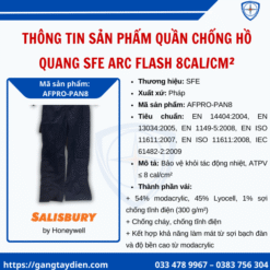 Quần chống hồ quang SFE, quần bảo hộ lao động, quần chống hồ quang điện, quần cách điện SFE, bảo hộ điện ECO3D, bảo hộ lao động,