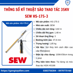 Sào thao tác 35kV, sào thao tác, sào cách điện 35kv,sew, bảo hộ điện ECO3D, HS-175-3, Sào thao tác trung thế,