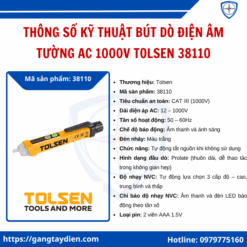 Tolsen 38110, Bút dò điện âm tường AC 1000V Tolsen 38110, bút dò điện âm tường AC, Bút dò điện âm tường AC 1000V Tolsen TOLSEN, bảo hộ điện eco3d, eco3d,