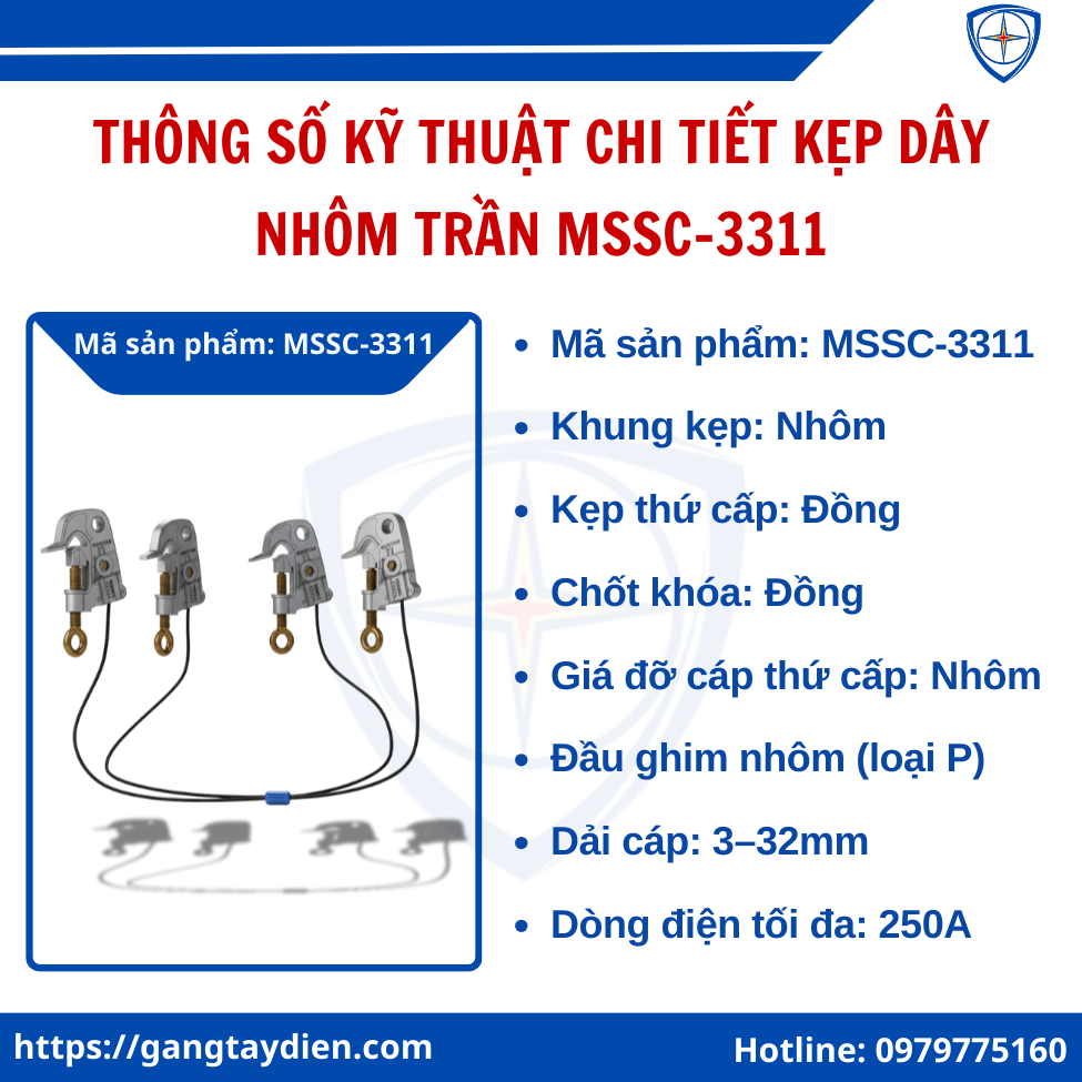 Kẹp nhôm cho cáp trần mssc-3311