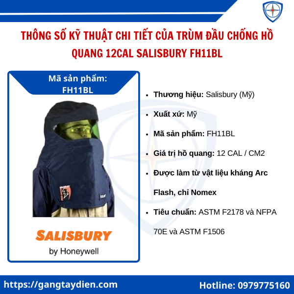 Trùm đầu chống hồ quang 12 CAL Salisbury, mũ chống hồ quang điện 12 cal/cm2,  mũ bảo hộ hồ quang điện Salisbury, arc flash helmet 12 cal, mũ chống tia hồ quang Salisbury, bảo hộ điện eco3d, eco3d, mũ bảo hộ công trình điện arc flash, mũ cứng bảo hộ hồ quang điện, mũ bảo hộ ngành điện 12 cal/cm², bảo hộ lao động giá tốt,