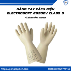 Găng tay cách điện ELECTROSOFT 26500V, găng tay cách điện 26500v, bao tay cách điện 26.5KV, găng tay cách điện class 2, găng tay cao su cách điện giá tốt, mua găng tay cách điện TPHCM,