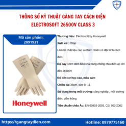 Găng tay cách điện ELECTROSOFT 26500V, găng tay cách điện 26500v, bao tay cách điện 26.5KV, găng tay cách điện class 2, găng tay cao su cách điện giá tốt, mua găng tay cách điện TPHCM,