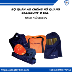 Bộ quần áo chống hồ quang Salisbury 8 CAL, Bộ đồ hồ quang salisbury 8 cal, quần áo hồ quang salisbury 8 cal, bộ quần áo chống hồ quang salisbury, quần áo cách điện SK8-spl,