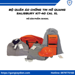 Bộ quần áo chống tin hồ quang Salisbury KIT-40 CAL, Bộ đồ hồ quang salisbury kit-40, quần áo hồ quang salisbury 40 cal, bộ quần áo chống hồ quang salisbury, quần áo cách điện SK40M,