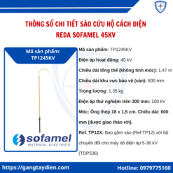 Sào cứu hộ cách điện REDA Sofamel 45KV, sào cách điện sofamel, sào cách điện cho dòng điện 45kv, sào cách điện cao thế 45kv, sào cách điện Sofamel 45KV,